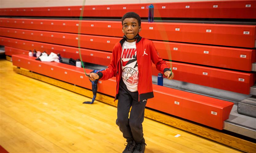 Students jump rope
